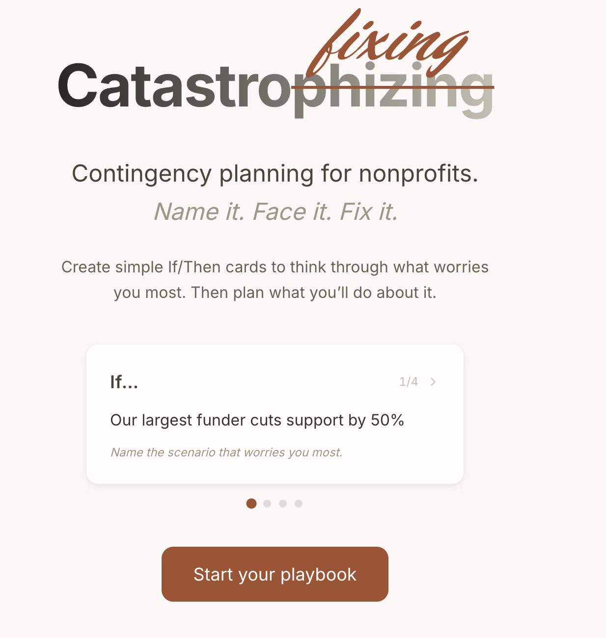 Catastrofixing — contingency planning for nonprofits with If/Then cards